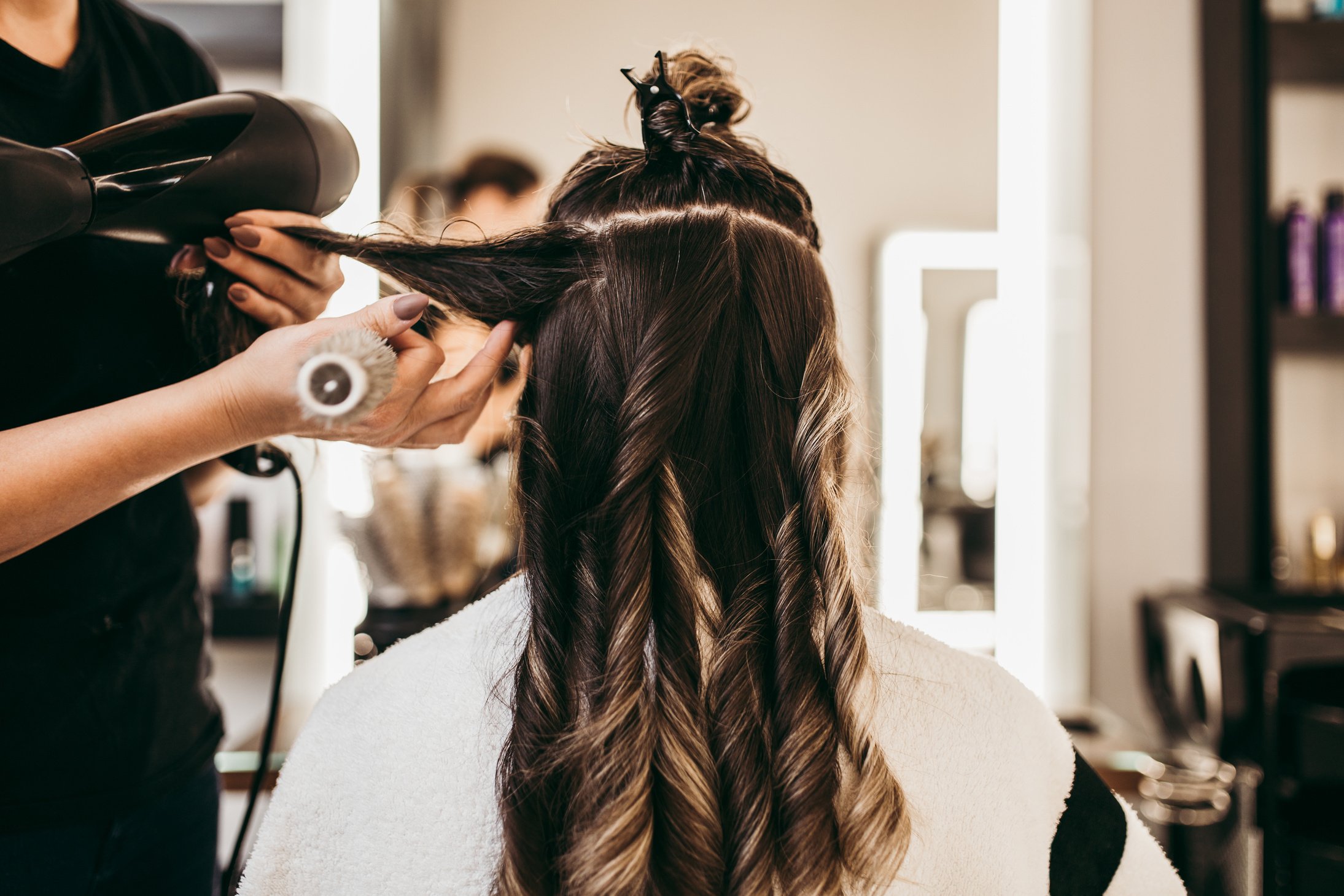 Woman at hair salon